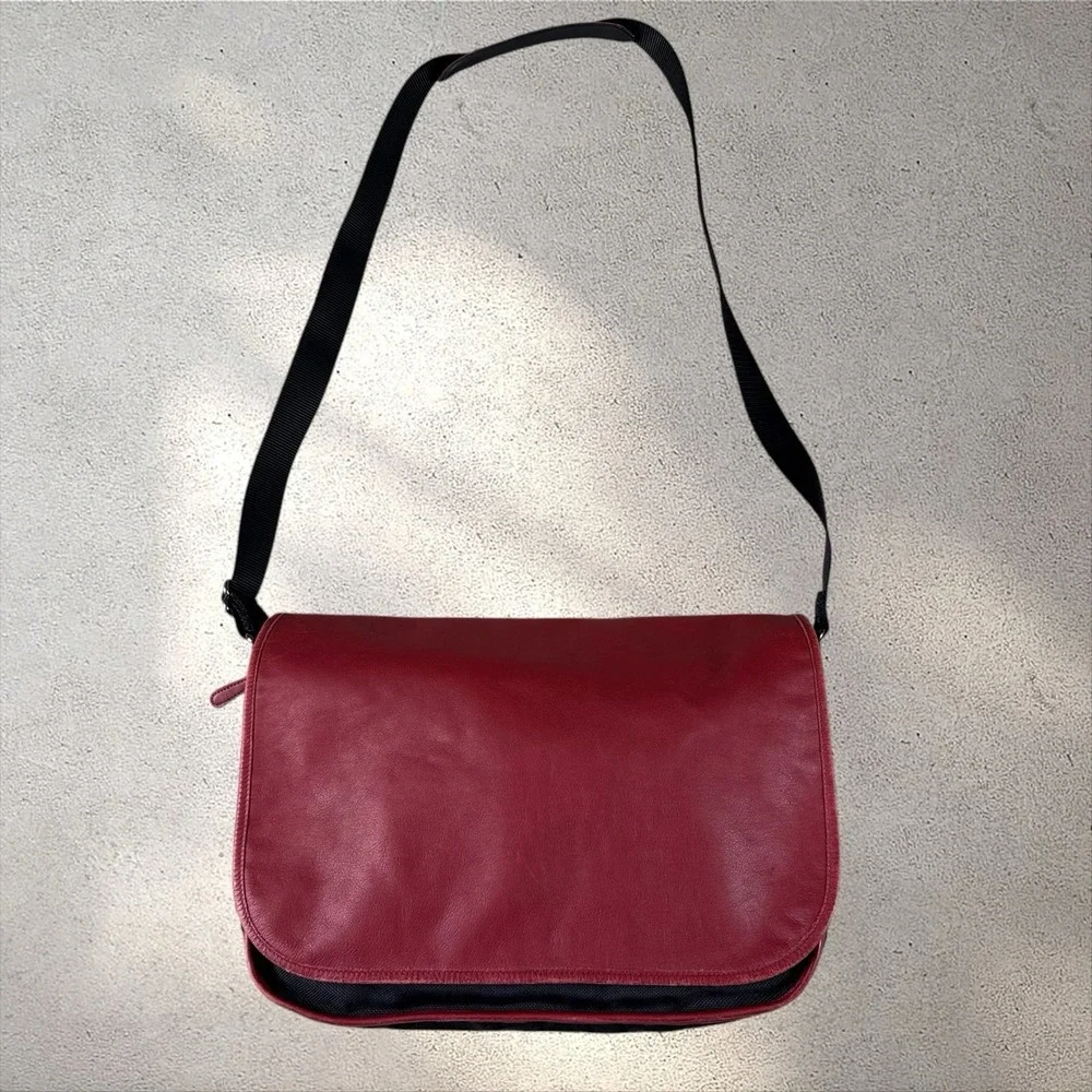 VINTAGE 1996 COACH x ATLANTA OLYMPICS Red Leather Book Messenger Bag #688